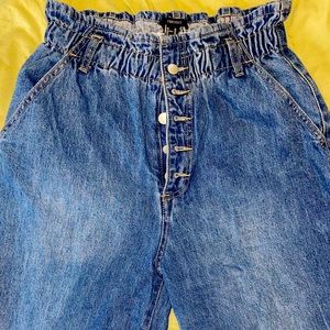 Paper bag jeans high waist